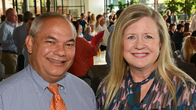 Mayor Tom Tate and Karen Phillips at Gold Coast Community Fund Business Breakfast in The Glasshouse at The Island, Surfers Paradise. Picture: Regina King