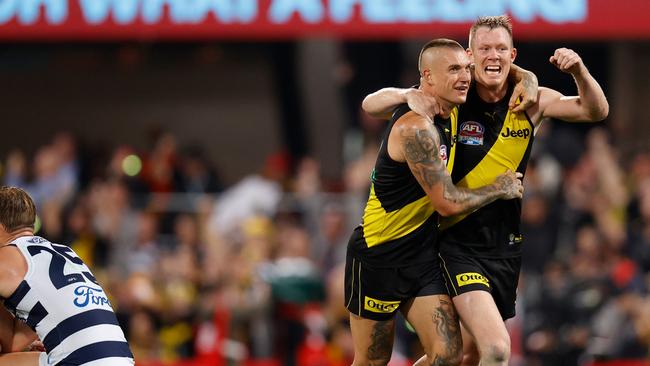 Martin and Riewoldt would go on to become crucial parts of three flags. Picture: Michael Willson/AFL Photos