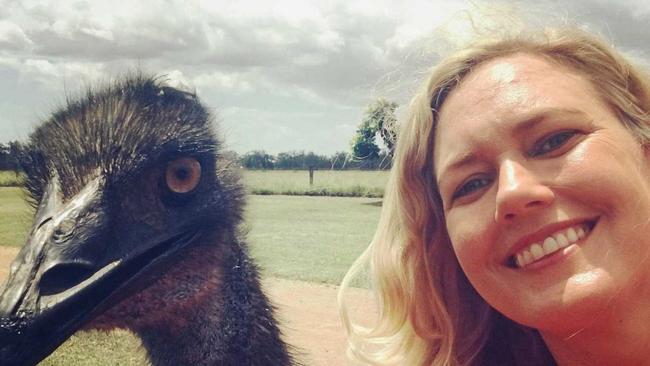 Rockhampton born author Anna Daniels visited the McArthur family with her Studio 10 crew to film Fred the emu. Picture: Contributed