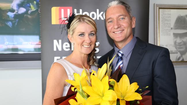 Shane Colquhoun with wife Leonie pictured celebrating his 10th anniversary at the helm of LJ Hooker Nerang. His agency has been named as one of the top 50 in Australia.