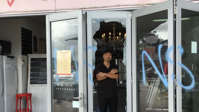 Deja Bru Cafe at McDowall targeted by vandals overnight. Picture: Darren Cartwright