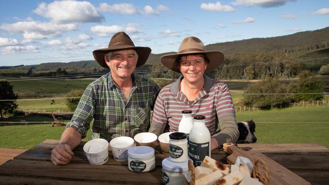 Adding value: Buffalo farmers Phillip Oates and Sheridan Lee have started making a range of cheeses on the farm. Picture: Grant Wells