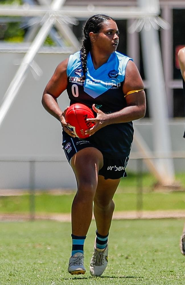 Bianca Stokes captained the Darwin Buffettes to win over Waratah in Round 17 of the 2023-24 NTFL season. Picture: Celina Whan / AFLNT Media