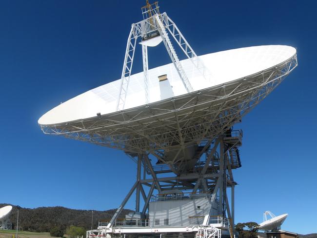 Three of several dishes at the Canberra Deep Space Network, operated by CSIRO on behalf of NASA.