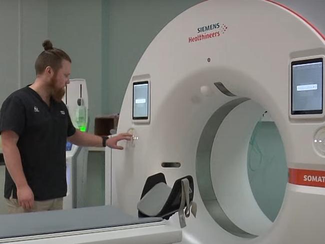 A radiologist uses the Royal Hobart Hospital's new SOMATOM X.ceed CT scanner. Picture: Supplied