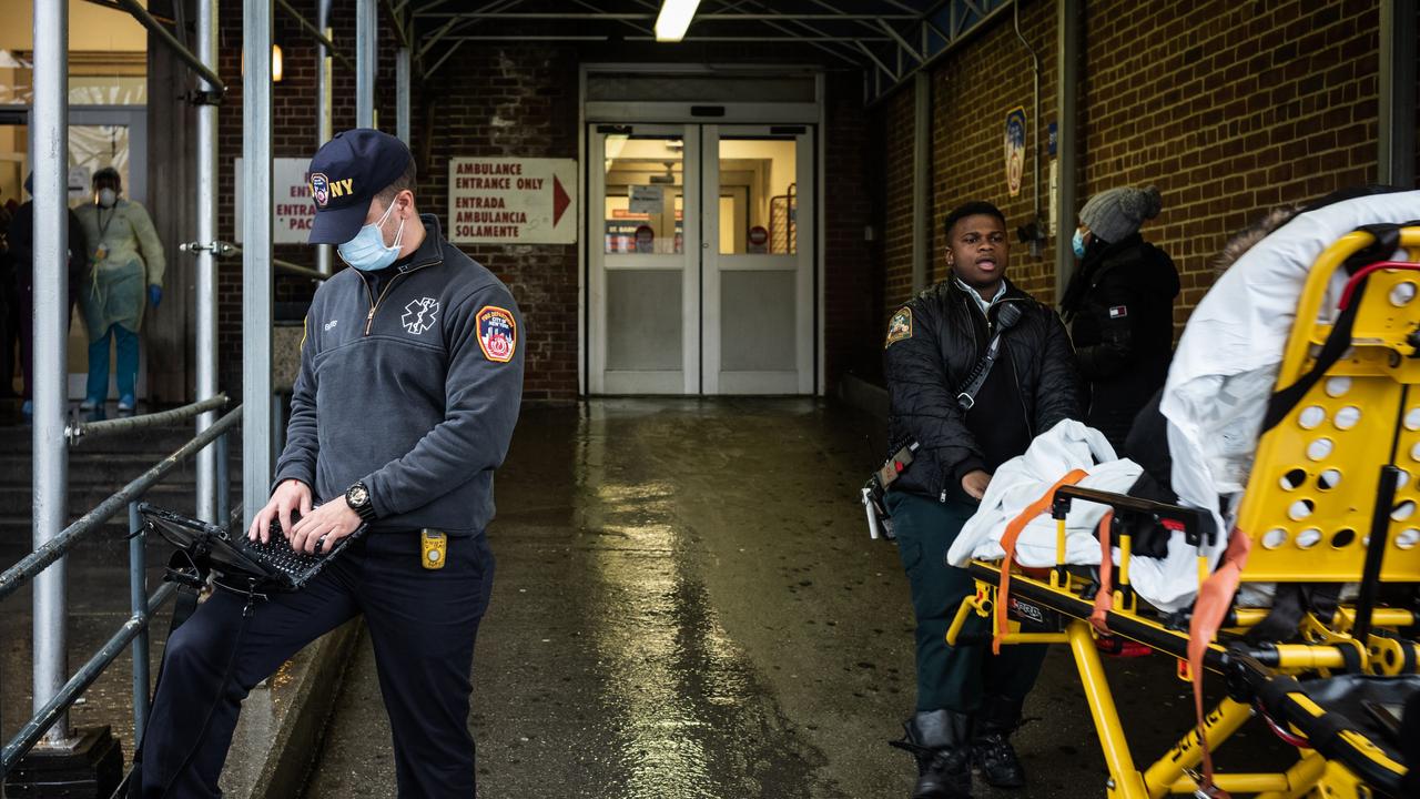 Hospitals in America are also being swamped with coronavirus patients. Australia’s case numbers are surging daily. Picture: Misha Friedman / Getty Images / AFP