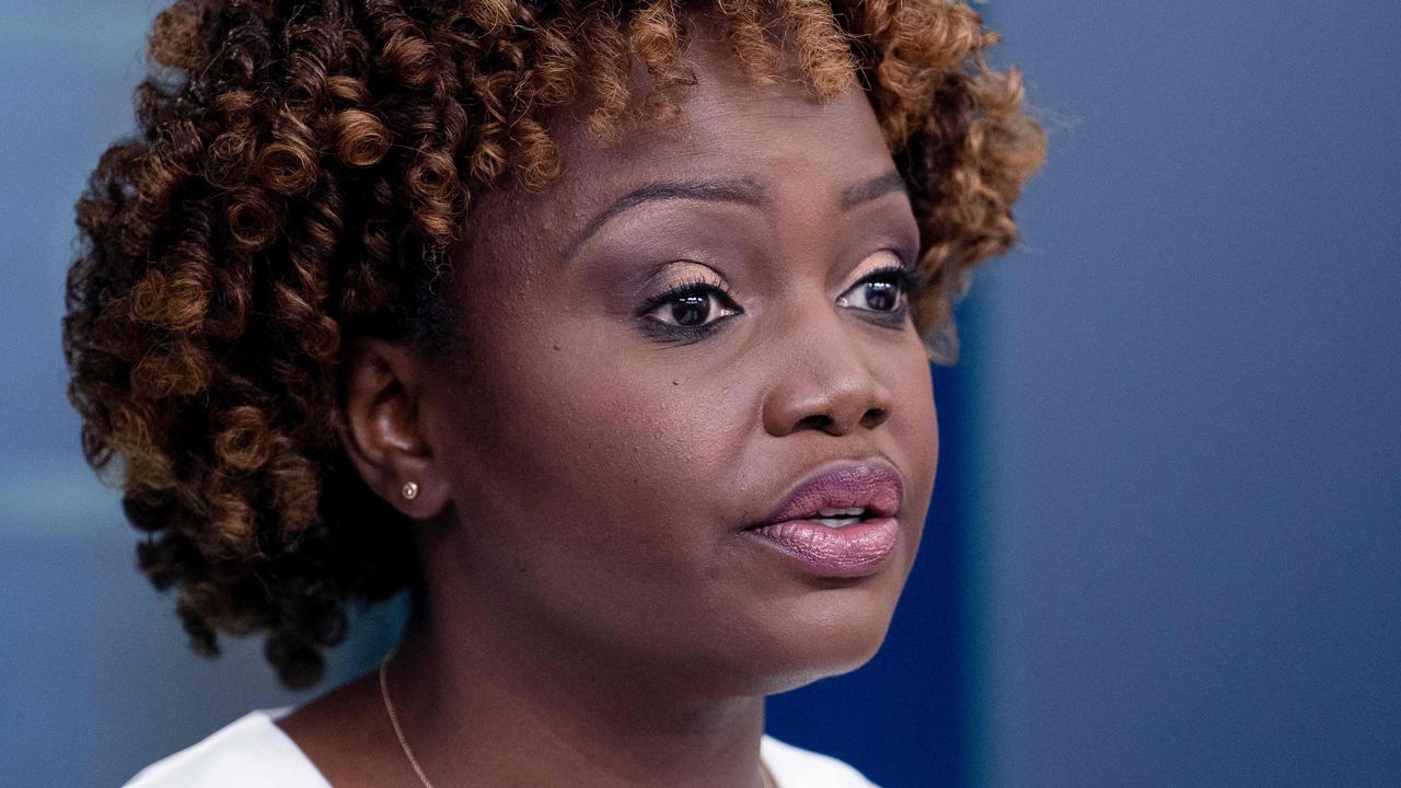 White House Press Secretary Karine Jean-Pierre speaks during the daily briefing. Picture: AFP.