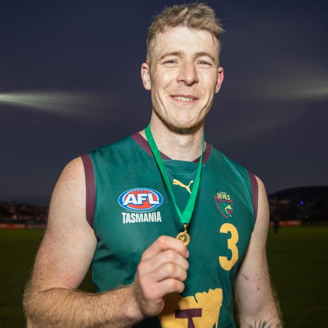 Tasmania win the State Game against Queensland. Sam Siggins of Lauderdale won player of the match. Picture: Linda Higginson