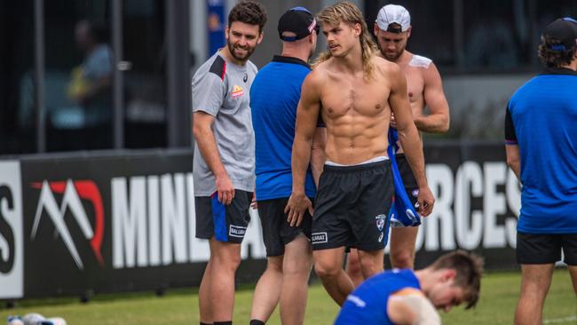 Bailey Smith at Western Bulldogs training. Picture: Kelsey Reid