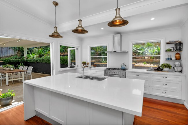 An interior view of the kitchen area.