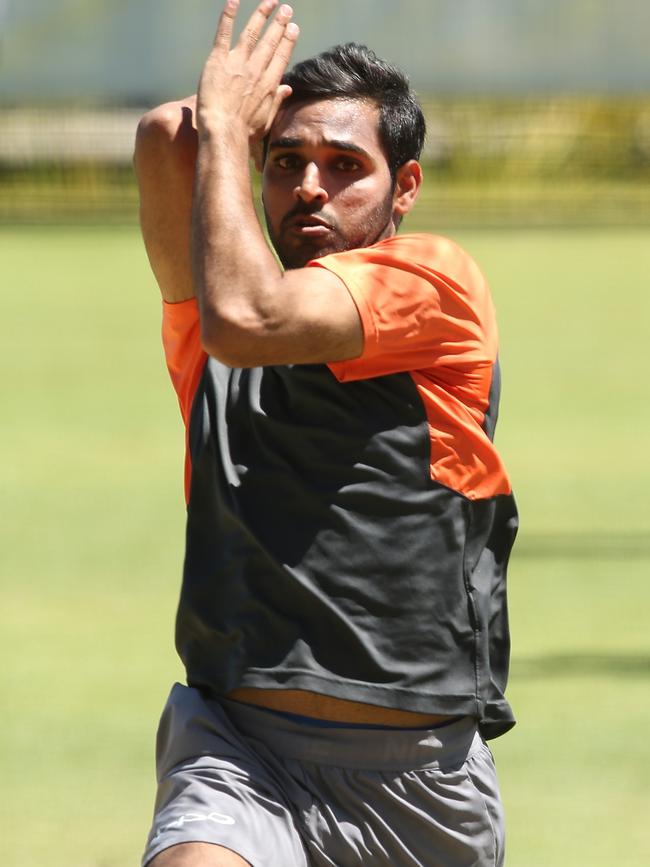 Swing specialist Bhuvneshwar Kumar in Perth. Picture: Getty