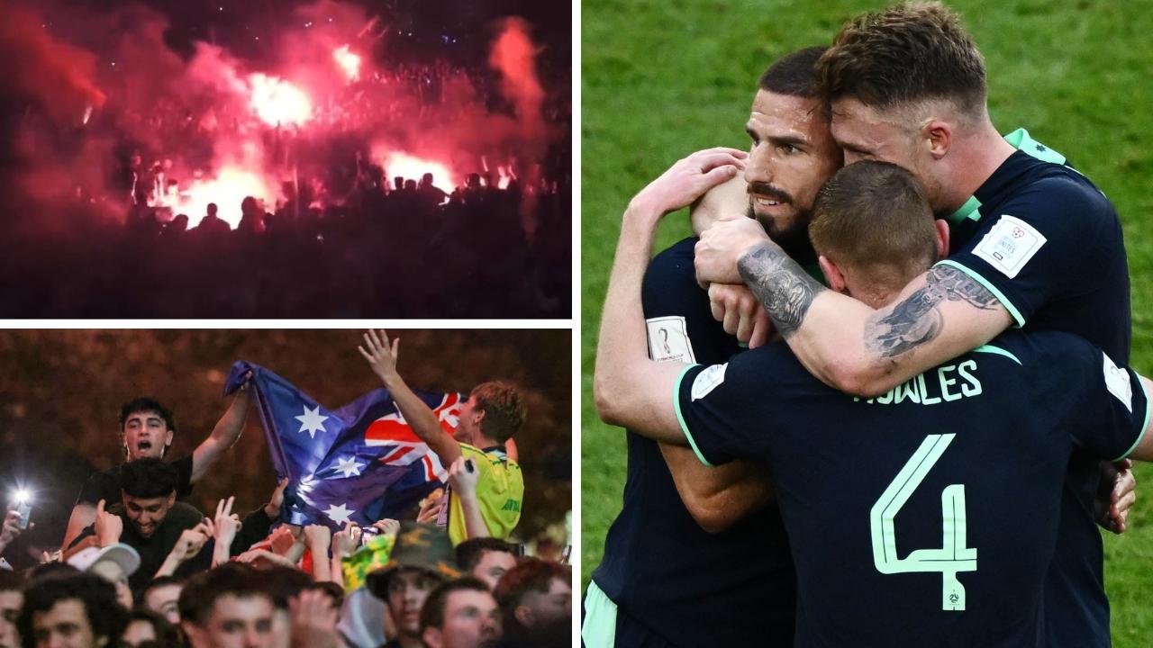 Watch: Absolute mayhem after Socceroos' smash