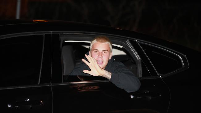 Justin Bieber arrives in Brisbane after leaving Melbourne 15 hours early. Picture: Adam Armstrong