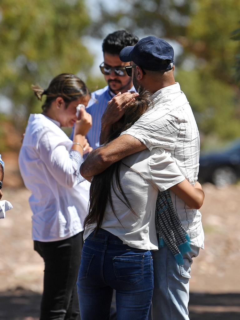 Family and friend visited the site where her body was buried in the Flinders Ranges. Picture: Tom Huntley