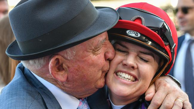 Trainer Leon Macdonald and jockey Raquel Clark have formed a winning combination. Picture: AAP