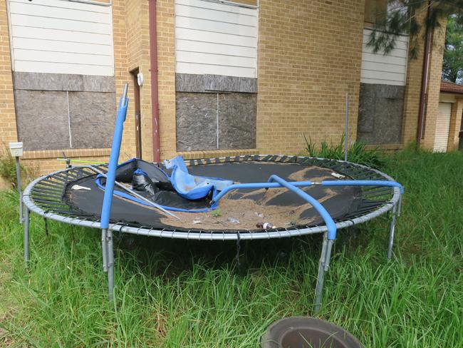 Neighbours gave up mowing the front yard of the boarded up property. Picture: supplied