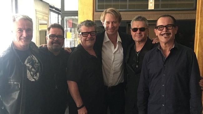 INXS with their executive music director and legendary producer Giles Martin. Picture: Supplied.