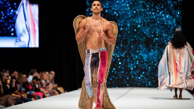 2024 Country to Couture at the Darwin Convention Centre showcases hand-designed First Nations fashion. Picture: Pema Tamang Pakhrin