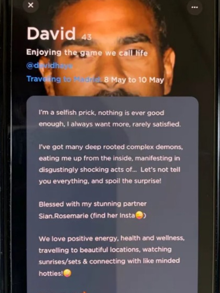 David Haye's ad on dating app Raya.