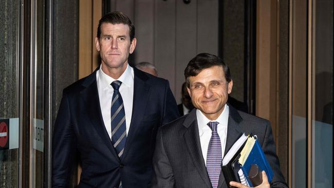 Ben Roberts-Smith and Arthur Moses SC at the Federal Court, Sydney. Picture: NCA NewsWire / James Gourley