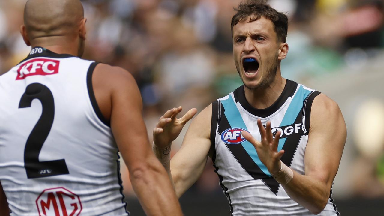 Orazio Fantasia celebrates a goal for the Power. Photo by Darrian Traynor/Getty Images