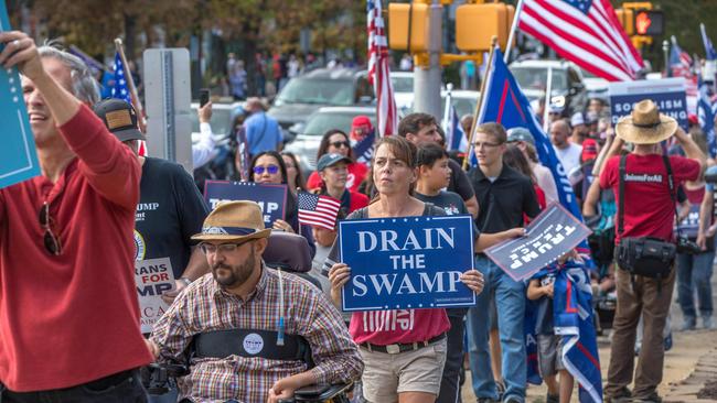 Trump supporters in Raleigh, North Carolina, protest against the election results. Picture: AFP