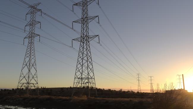 Transmission lines at Torrens Island power station. Picture: Carla Gottgens/Bloomberg via Getty Images