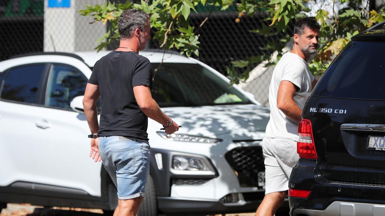 Adelaide United coach Marco Kurz leaves a meeting with players at Hindmarsh on Tuesday. Picture: Matt Turner