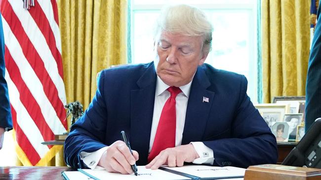 US President Donald Trump has reportedly followed the tradition of outgoing presidents by leaving a letter for his successor, Joe Biden, at the White House. Picture: AFP