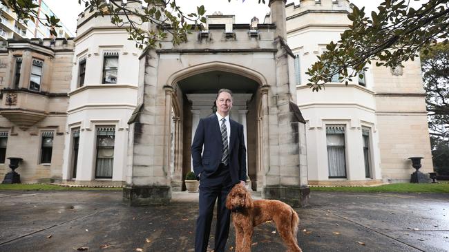 Shane Moran outside his Darling Point mansion. Picture: Richard Dobson