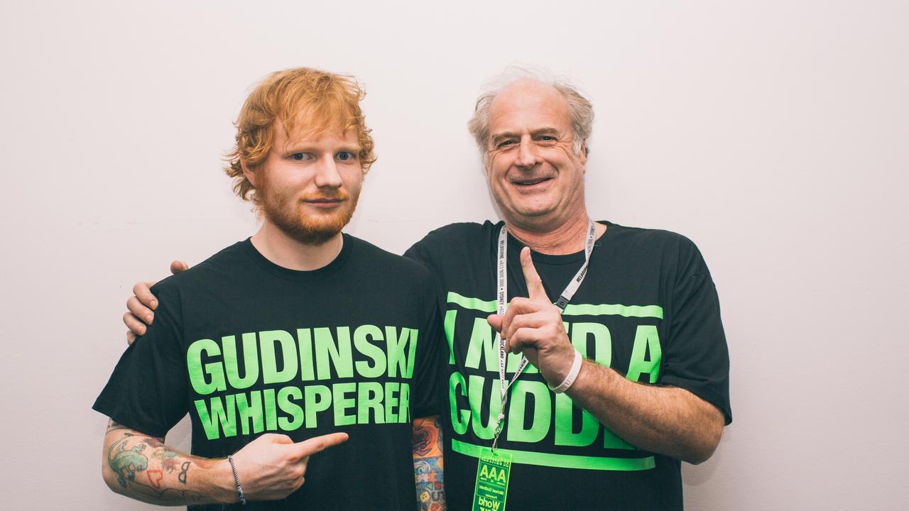 Sheeran and Gudinski became family over the years working together. Picture: Brian Purnell.