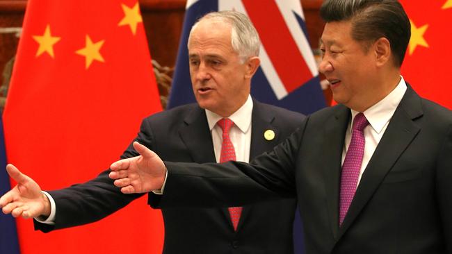 Prime Minister Malcolm Turnbull and Chinese President Xi Jinping at the G20 Leaders Summit. Picture: Lyndon Mechielsen