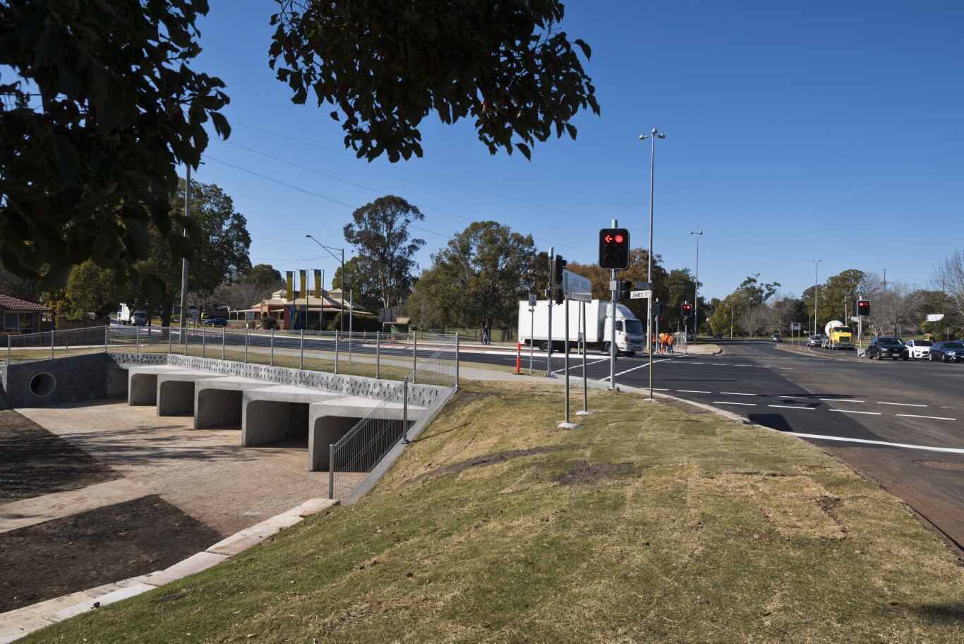 James St is now open to all traffic after the intersection with Kitchener St was closed due to work on the East Creek culvert upgrade, Wednesday, August 25, 2020. Picture: Kevin Farmer