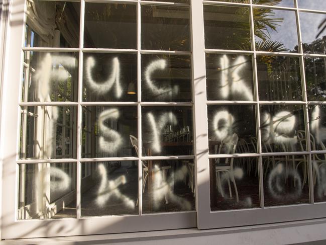 The Chiswick restaurant was also targeted with anti-Israel graffiti. Picture: NewsWire / Jeremy Piper