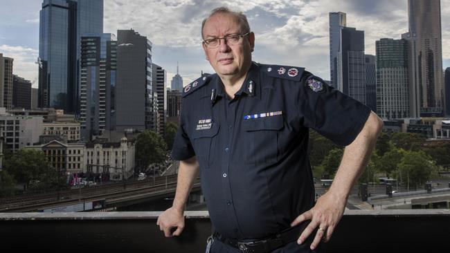 Police Chief Commissioner Graham Ashton is launching a push to get young criminals and vulnerable teens into work. Picture: Alex Coppel