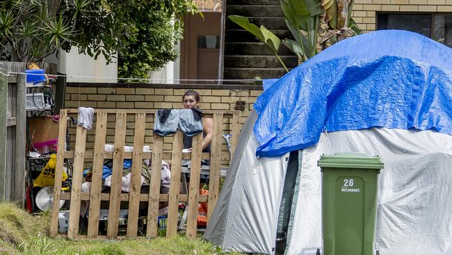 Squatters at Norman St in Southport. Picture: Jerad Williams