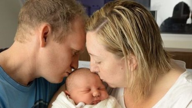 Nicole and David McGuire with baby Jake in 2015. Picture: Rob Williams / The Queensland Times