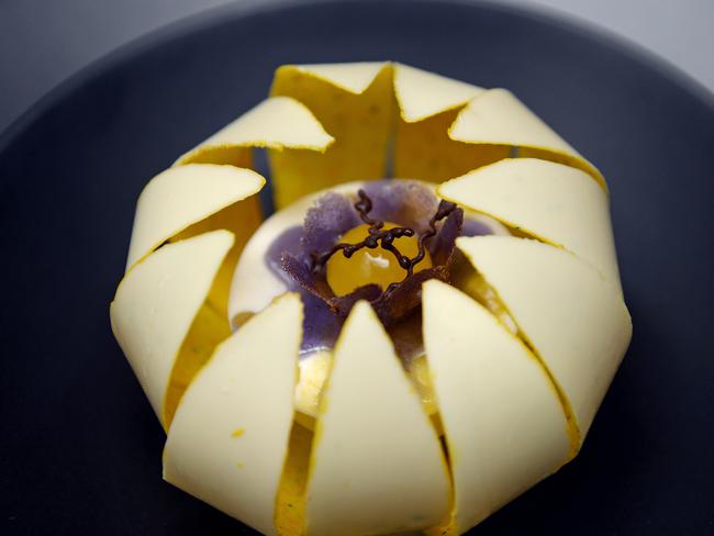 Difficult to create ... The stunning Passion Flower dessert by chef Darren Purchese. Picture: Supplied.