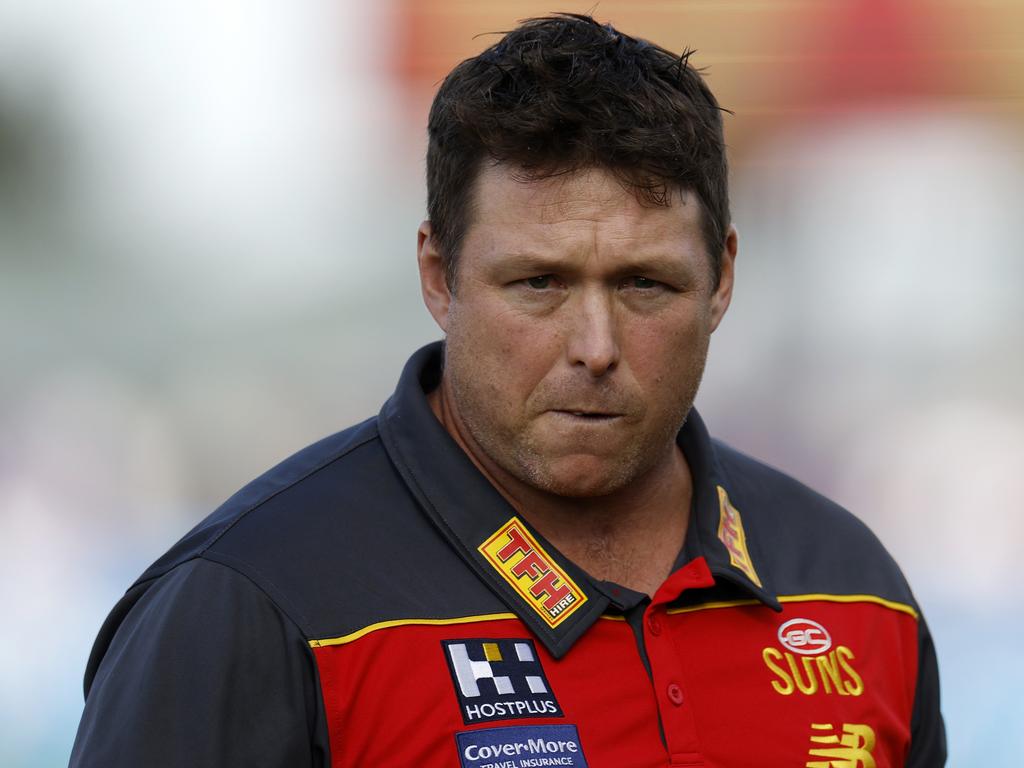 Gold Coast coach Stuart Dew says his Suns can rise to the QClash challenge. Picture: Jonathan DiMaggio / AFL Photos via Getty Images