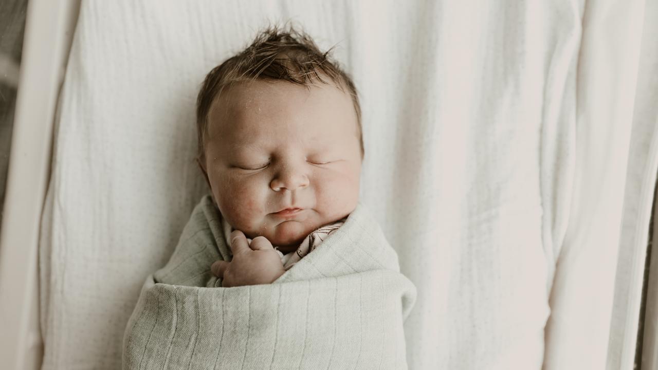 Baby: Beau Bieser Mitchell, DOB: 11/03/2025, Weight: 3420g Parents: Amy and Nathan Mitchell, From: Wandana Heights, Photo by Sugar Images