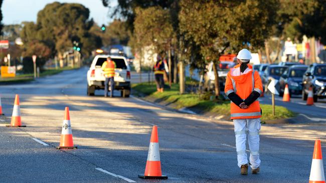 The scene of Sunday’s fatal crash. Picture: Andrew Henshaw