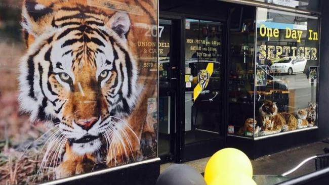 The Union Deli and Cafe on Union Rd Ascot Vale gets the Tigers treatment: Picture: Supplied