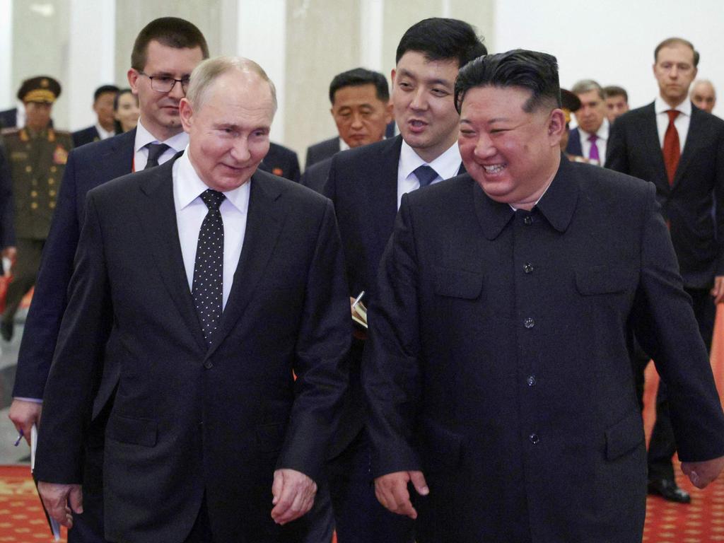 Russian President Vladimir Putin and North Korea's leader Kim Jong Un. Picture: AFP