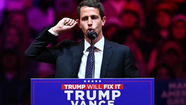 Tony Hinchcliffe at the rally in New York. Picture: Angela Weiss/AFP