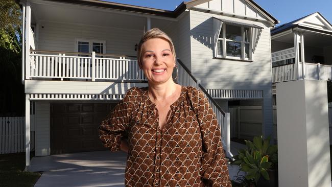 Kim McNeill at her new home in Graceville. Picture: Liam Kidston