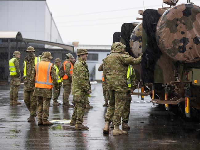 Bushmaster vehicles and ADF personnel have been deployed in Sydney. Picture: ADF Twitter