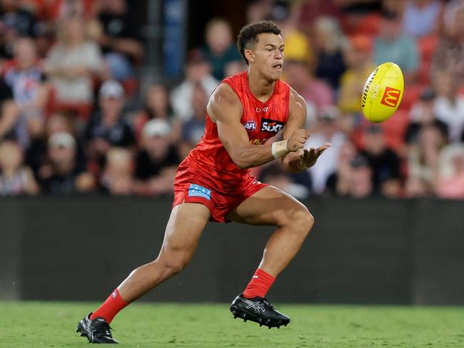 Leo Lombard will debut for the Suns. St Kilda had bid on the Gold Coast Academy product, but the Suns were eager to keep him north. Picture: Russell Freeman