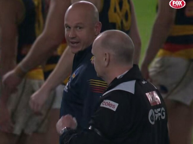 Matthew Nicks and Ken Hinkley's frosty exchange after the Showdown.