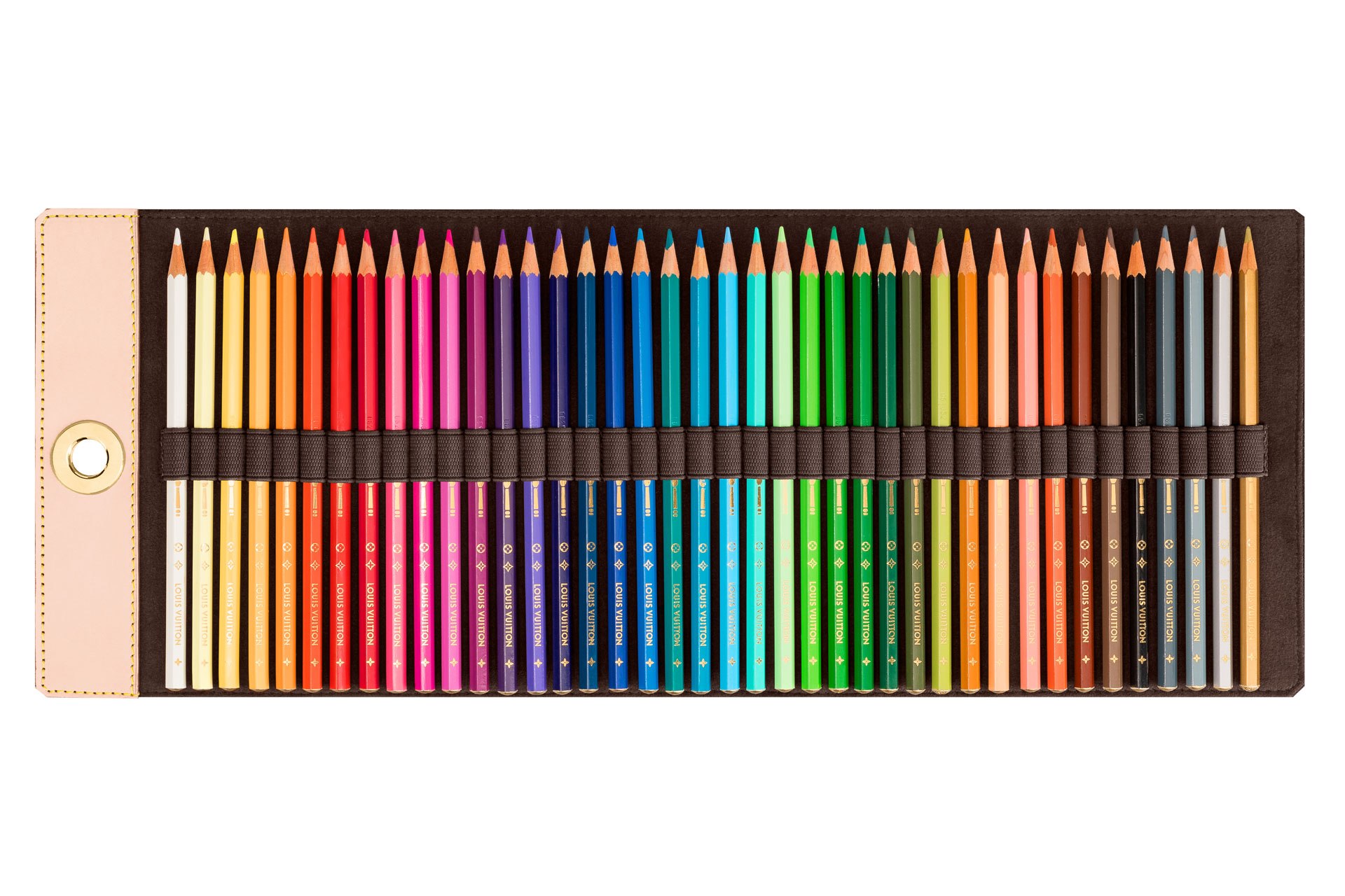 Цветные карандаши в пенале. Louis Vuitton карандаши. Louis Vuitton Pencils. Пенал Луи Виттон для карандашей. Набор цветных карандашей.
