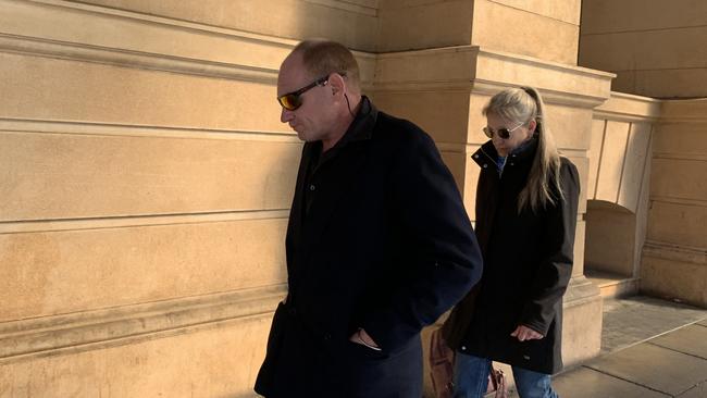 Damien Joseph Ward, of Coober Pedy has pleaded guilty to causing death by dangerous driving. Outside the District Court on Thursday. Picture: Caleb Bond